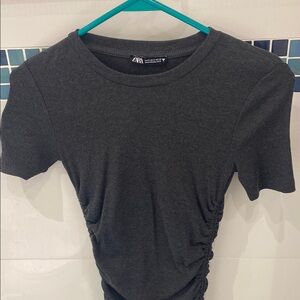 Zara Women's Black Ruched Mini Dress